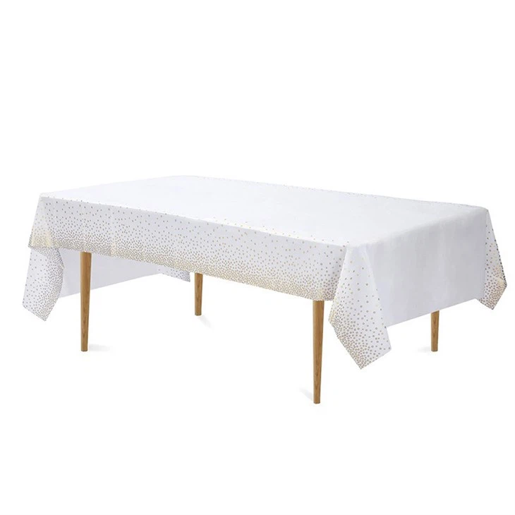 Disposable Gold Polka Dot Tablecloth Rose Gold Polka Dot Peva Tablecloth Party Plastic Tablecloth 137×274CM