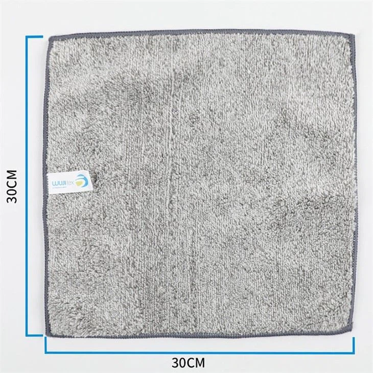 Product Non Oil Household Cleaning Bamboo Fiber Kitchen Supplies Thickening Gray Bamboo Cleaning Cloth For Home