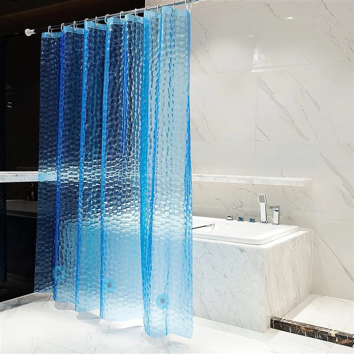 Abstract 3D The Water Cube Print Shower Curtain Oil-proof